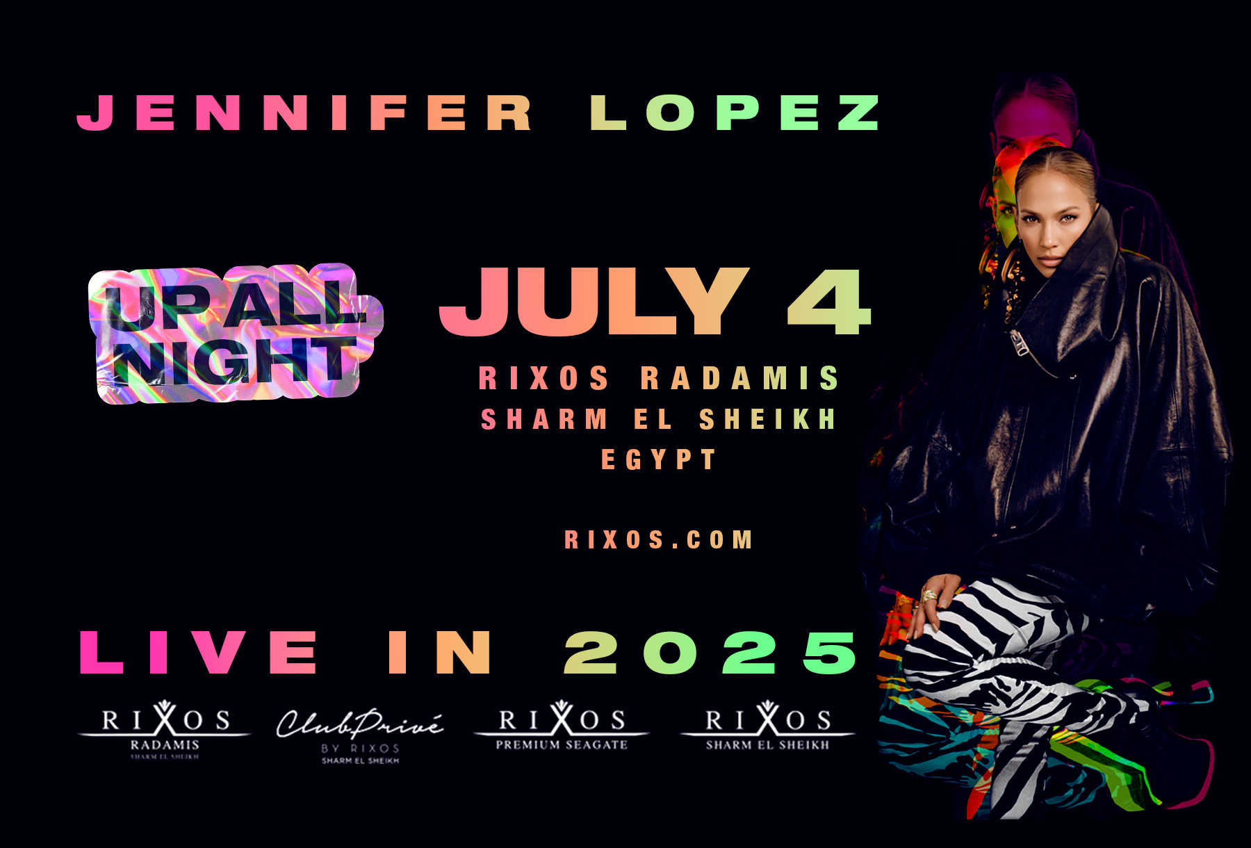 Jennifer Lopez to Kick Off World Tour at Rixos Egypt’s 25th Anniversary in Sharm El Sheikh