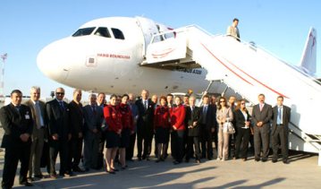 Tunisie : Habib Bourguiba à bord du premier Airbus A 320 de Tunisair